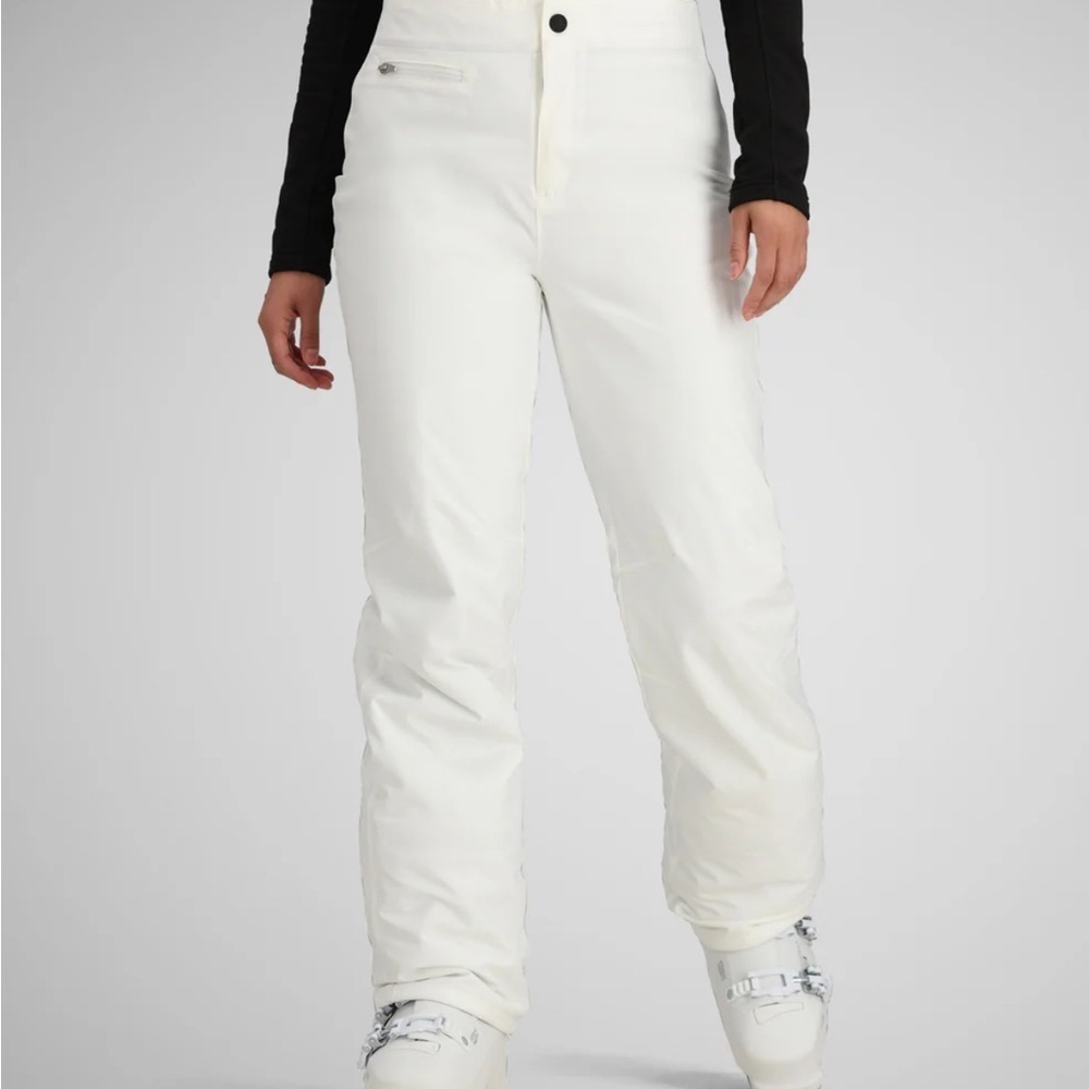 Obermeyer Sugarbush Stretch Ski Pant White Performance Tech Snow Winter Sz 14